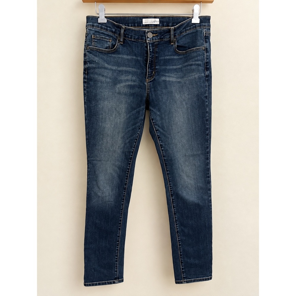 Ann Taylor Loft Modern Skinny Jeans Dark Wash Denim Sz 12 Waist 31 Millenial